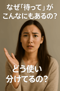 「待って」の英語表現 : こんなにあるんですか？
